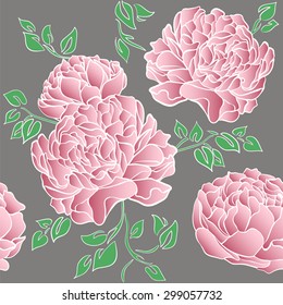 Seamless background with delicate pink flowers beautiful
