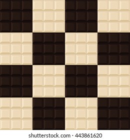 seamless background of delicious white and dark chocolate bar