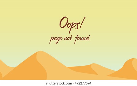 Seamless background desert, vector illustration, error 404, page not found