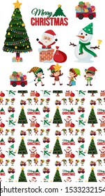 Seamless background design with christmas elements illustration