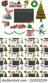 Seamless background design with christmas ornaments illustration