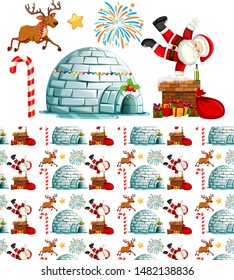 Seamless background design with christmas theme illustration