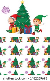 Seamless background design with christmas theme illustration