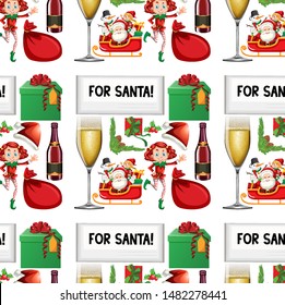 Seamless background design with christmas theme illustration