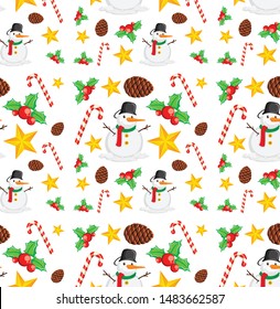 Seamless background design with christmas theme illustration