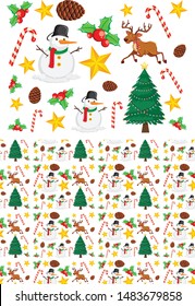 Seamless background design with christmas theme illustration
