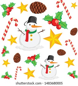 Seamless background design with christmas theme illustration