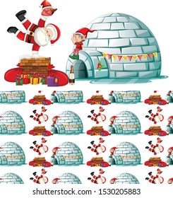 Seamless background design with christmas theme illustration