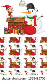 Nahtloses Hintergrunddesign mit Weihnachtsgrafik