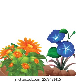 Seamless background design with colourfull flowers Vector