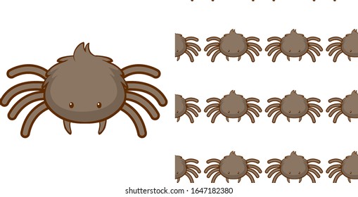 Diseño de fondo sin inconvenientes con una ilustración de araña linda