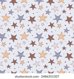 seamless background design with doodle stars