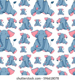 Diseño de fondo sin inconvenientes con ilustración de elefantes