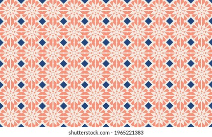 Seamless background design with floral pattern and Japanese style. Textile background design. Retro background design.