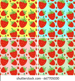Nahtloses Hintergrunddesign mit frischer Erdbeergrafik