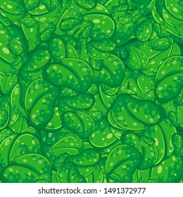 Seamless background design with green leaves illustration