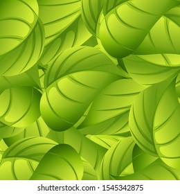 Nahtloses Hintergrunddesign mit grünen Blättern