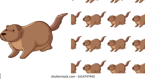 Seamless background design with guinea pig illustration