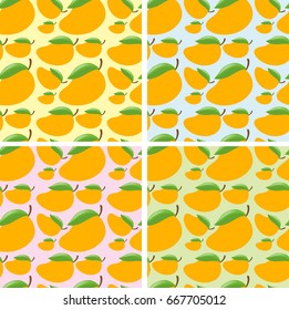 Diseño de fondo sin inconvenientes con ilustración de mango