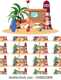 Diseño de fondo impecable con ilustraciones de la playa