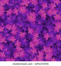 Seamless background design with purple leaves illustration