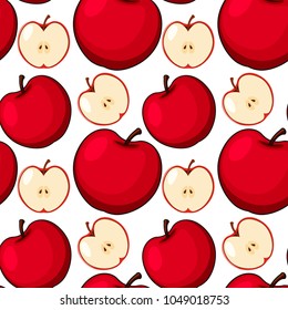 Diseño de fondo sin inconvenientes con ilustración de manzanas rojas