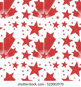 Seamless background design with red stars illustration