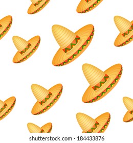 Seamless background design with sombrero hat for your designs.