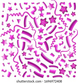 Seamless background design with stars and ribbons illustration