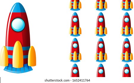 Nahtloses Hintergrunddesign mit Spielzeugraketengrafik