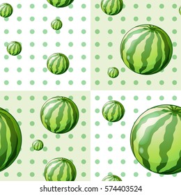 Seamless background design with watermelons illustration