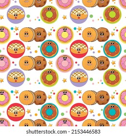 Seamless background with dessert theme illustration