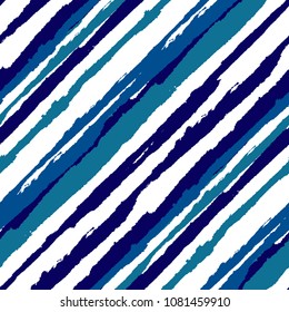 Seamless Background with Diagonal Stripes. Abstract Texture with Brush Strokes. Scribbled Grunge Rapport for Fabric, Cloth, Paper Rustic Vector Background with Stripes.