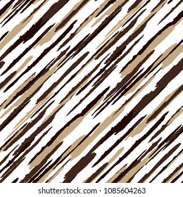 Seamless Background with Diagonal Stripes. Abstract Texture with Brush Strokes. Scribbled Grunge Rapport for Wallpaper, Print, Textile Trendy Vector Background.