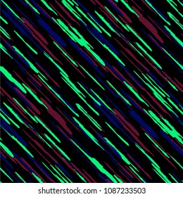 Seamless Background with Diagonal Stripes. Abstract Texture with Brush Strokes. Scribbled Grunge Rapport for Fabric, Print, Textile Trendy Vector Background.