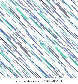 Seamless Background with Diagonal Stripes. Abstract Texture with Dry Brush Strokes. Scribbled Grunge Pattern for Wallpaper, Print, Textile Rustic Vector Background.