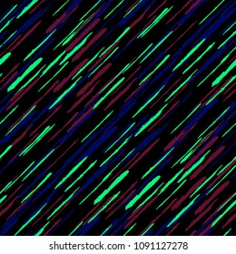 Seamless Background with Diagonal Stripes. Abstract Texture with Brush Strokes. Scribbled Grunge Motif for Fabric, Cloth, Textile Retro Vector Background.