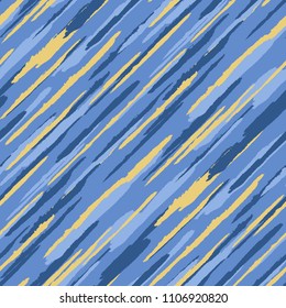 Seamless Background with Diagonal Stripes. Abstract Texture with Brush Strokes. Scribbled Grunge Motif for Fabric, Print, Textile Trendy Vector Background with Stripes.