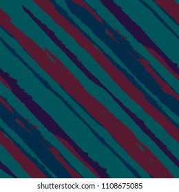 Seamless Background with Diagonal Stripes. Abstract Texture with Dry Brush Strokes. Scribbled Grunge Motif for Wallpaper, Print, Textile Trendy Vector Background.
