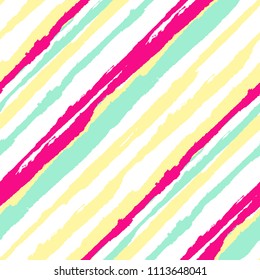 Seamless Background with Diagonal Stripes. Abstract Texture with Dry Brush Strokes. Scribbled Grunge Rapport for Fabric, Cloth, Textile Retro Vector Background with Stripes.