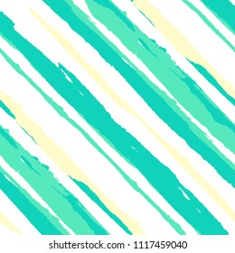 Seamless Background with Diagonal Stripes. Abstract Texture with Brush Strokes. Scribbled Grunge Pattern for Fabric, Cloth, Textile Rustic Vector Background with Stripes.