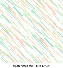 Seamless Background with Diagonal Stripes. Abstract Texture with Dry Brush Strokes. Scribbled Grunge Motif for Fabric, Cloth, Paper Retro Vector Background.
