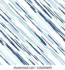 Seamless Background with Diagonal Stripes. Abstract Texture with Dry Brush Strokes. Scribbled Grunge Pattern for Fabric, Cloth, Textile Retro Vector Background with Stripes.
