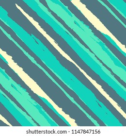 Seamless Background with Diagonal Stripes. Abstract Texture with Dry Brush Strokes. Scribbled Grunge Motif for Wallpaper, Print, Textile Trendy Vector Background.