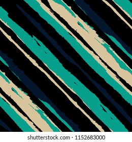 Seamless Background with Diagonal Stripes. Abstract Texture with Brush Strokes. Scribbled Grunge Motif for Wallpaper, Print, Textile Rustic Vector Background with Stripes.