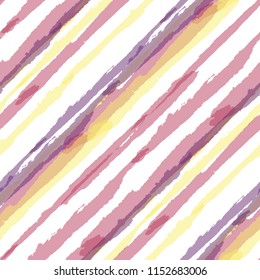 Seamless Background with Diagonal Stripes. Abstract Texture with Dry Brush Strokes. Scribbled Grunge Motif for Wallpaper, Print, Textile Trendy Vector Background.