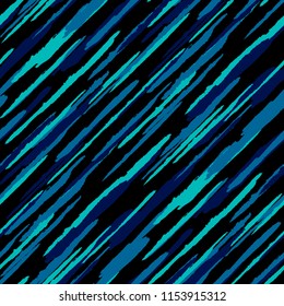 Seamless Background with Diagonal Stripes. Abstract Texture with Dry Brush Strokes. Scribbled Grunge Rapport for Fabric, Cloth, Textile Trendy Vector Background.