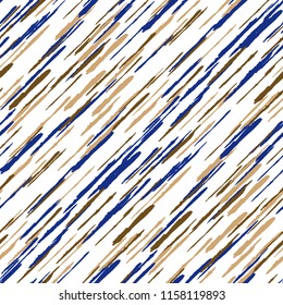 Seamless Background with Diagonal Stripes. Abstract Texture with Dry Brush Strokes. Scribbled Grunge Rapport for Fabric, Cloth, Textile Rustic Vector Background with Stripes.