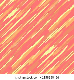 Seamless Background with Diagonal Stripes. Abstract Texture with Brush Strokes. Scribbled Grunge Motif for Fabric, Cloth, Paper Rustic Vector Background.