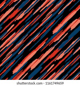 Seamless Background with Diagonal Stripes. Abstract Texture with Dry Brush Strokes. Scribbled Grunge Rapport for Fabric, Cloth, Paper Rustic Vector Background with Stripes.